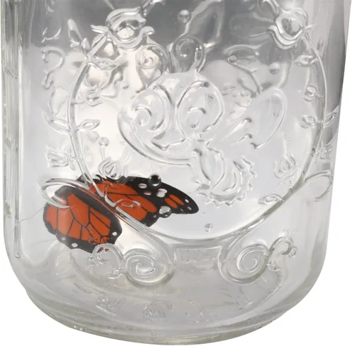 Vista 5 de Fangfang Lámpara LED Romántica Vidrio Animado Mariposa Tarro Regalo Decoración (azul)