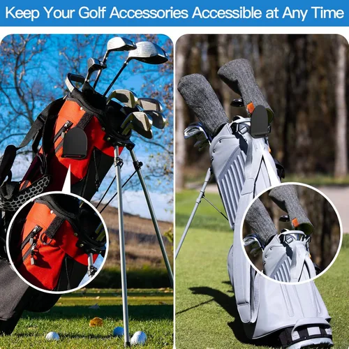 Vista 2 de Xxerciz Bolsa de golf de metal para accesorios de golf magnéticos y engranajes como telémetro magnético, clip magnético para toallas de golf