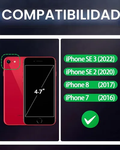 Vista 2 de SHIELDON Funda tipo cartera de piel auténtica para iPhone SE 2022/SE 2020/8 Negro