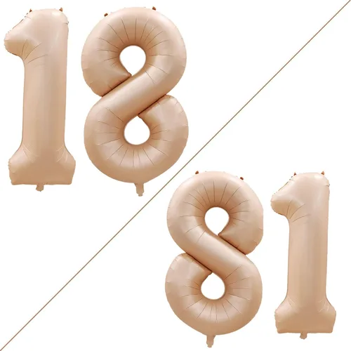 Vista 339 de GOER Globos con el número 80 para decoraciones de fiesta de cumpleaños número 80, globos de helio de aluminio jumbo de 42 pulgadas para 80 Oro rosa