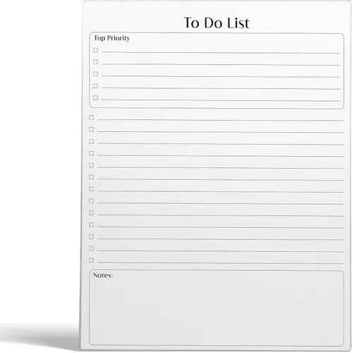 Better Office Products Bloc de notas de lista de tareas pendientes, 8.5 x 11 pulgadas, bloc de notas de planificación, 50 hojas, organizador diario