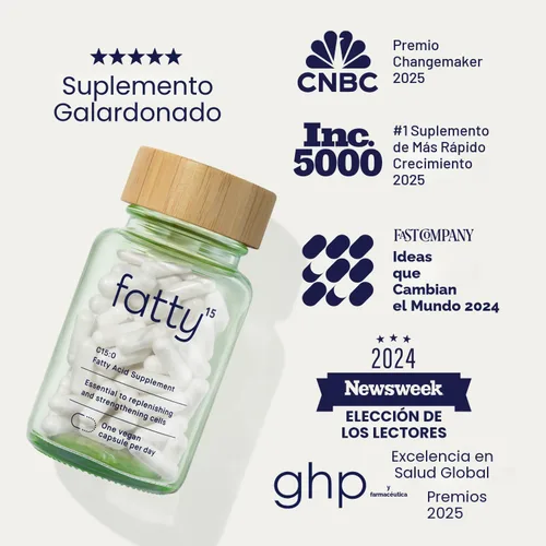 Vista 5 de Fatty15 Suplemento de ácido pentadecanoico C15:0 The Longevity Nutrient - 90 cápsulas veganas - 3 veces los beneficios celulares del aceite