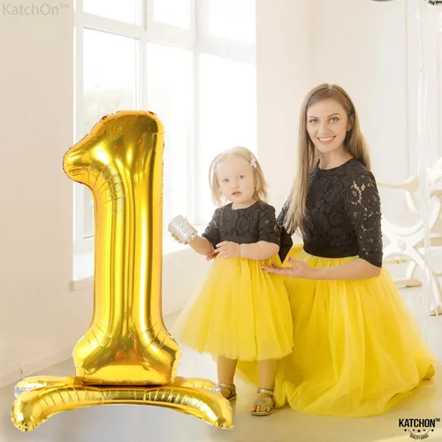 Vista 8 de KatchOn, Globos dorados del número 1 – enormes 40 pulgadas Globo Wild One para primer cumpleaños Globo número 1, globo dorado uno, decoraciones