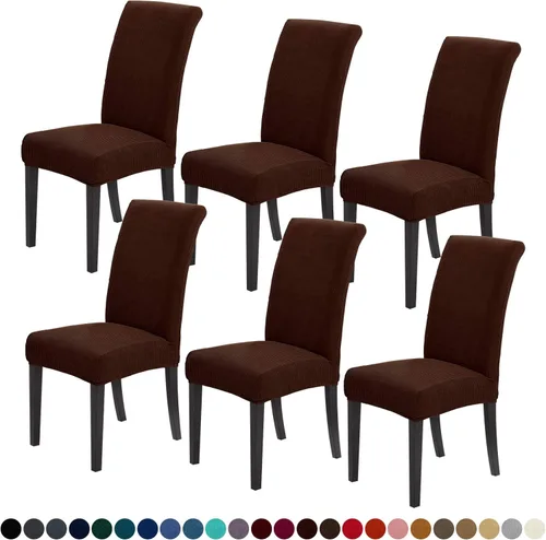 Vista 25 de Joccun - Juego de 2 fundas para sillas de comedor, fundas elásticas para sillas de comedor, fundas de asiento para sillas de comedor, funda de Negro