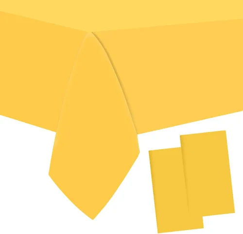 Vista 32 de 2 Empaques Mantel de Plástico Negro, 54 pulgadas x 108 pulgadas Cubierta de Mesa Rectangular Desechable para Fiestas, Adecuado para Cumpleaños