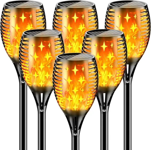 Vista 12 de YoungPower - Antorcha solar mejorada, impermeable, llamas parpadeantes, luces solares para decoración de paisaje al aire libre, iluminación