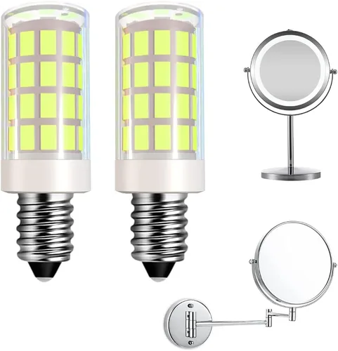 Vista 7 de Espejo de repuesto LED para maquillaje, espejo de maquillaje con aumento iluminado de doble cara, equivalente a 4 W a bombilla incandescente de 40 W