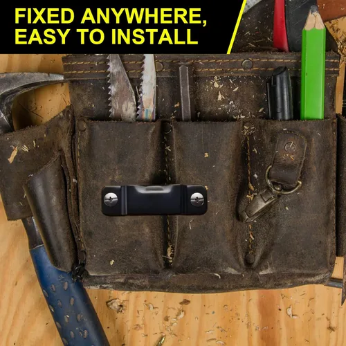 Vista 6 de Clip pequeño de metal para cinta métrica, herramienta de cinta métrica, clip de cinturón para cinturón de herramientas con tornillo de montaje