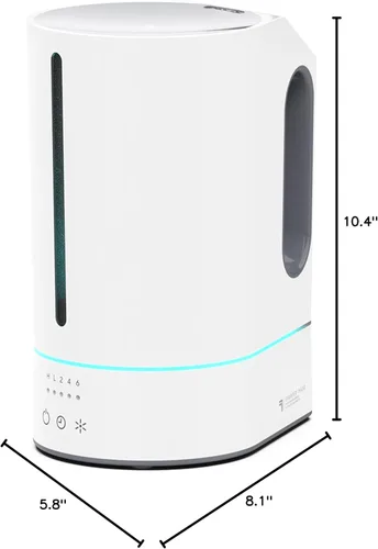 Vista 8 de Sharper Image Humidificador ultrasónico MIST 8 con luz personalizable, niebla fría, tanque de jarra de 0.65 galones