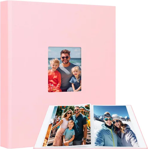 Aevdor Álbum de fotos de 11 x 14 con capacidad para 64 fotos, portafolio de arte con cubierta de lino de 11 x 14 pulgadas, carpeta con fundas de