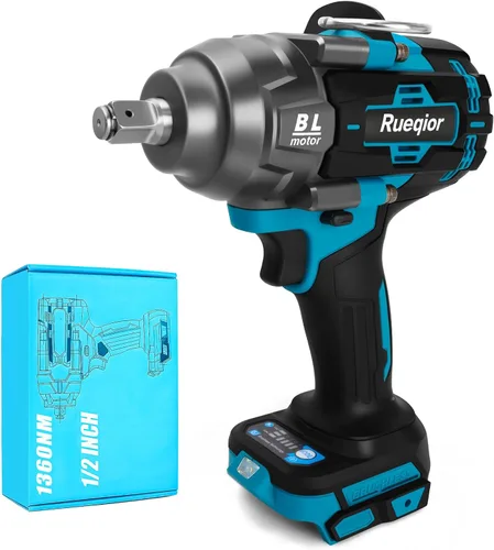 Vista 11 de Llave de impacto inalámbrica de 1/2 pulgada para batería DeWalt 20 V MAX, llave de impacto de 1000 pies-libras (1360 N.m), impacto eléctrico sin