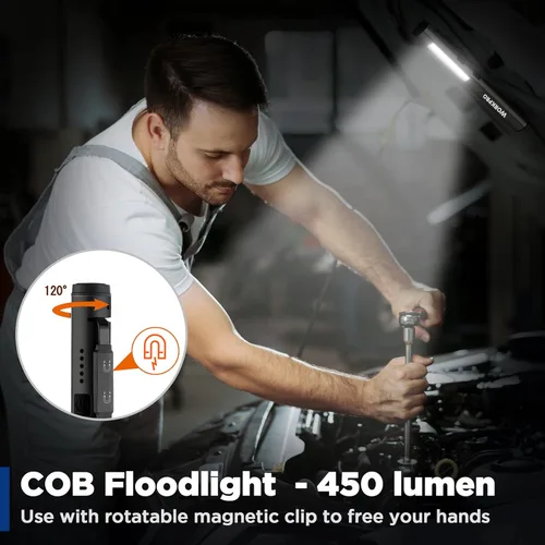 Vista 4 de WORKPRO Linterna de Pluma Recargable, Linterna UV de 365 nm con Luz Negra, Linterna LED de 450 Lúmenes Mini de Bolsillo, para Inspección, Trabajo