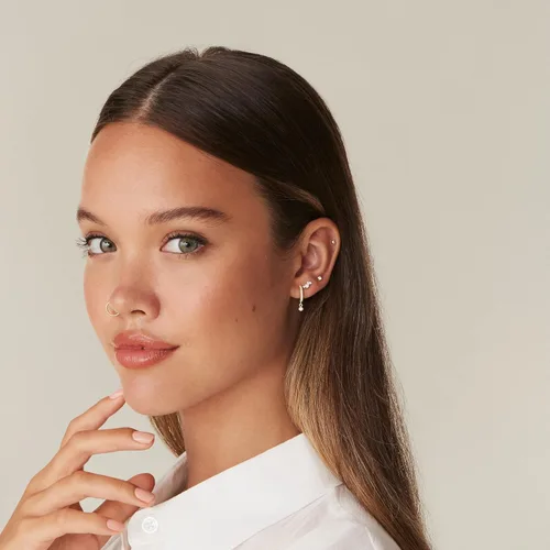 Vista 4 de PAVOI 14K Gold Plated S925 Sterling Silver Post Lightweight DropDangle Huggie Earrings for Women Religious Ornament Cross, Evil Eye, Clover, Celtic