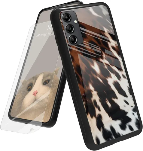 Vista 37 de Funda para Samsung Galaxy A12 5G con protector de pantalla, parte trasera de vidrio templado + TPU de silicona suave que absorbe los golpes