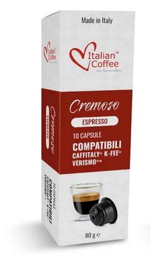 ITALIAN COFFEE FOR ESPRESSO LOVERS Cápsulas de café italiano compatibles con sistemas Verismo, CBTL, Caffitaly, K-fee (80 cápsulas CREMOSO blend)