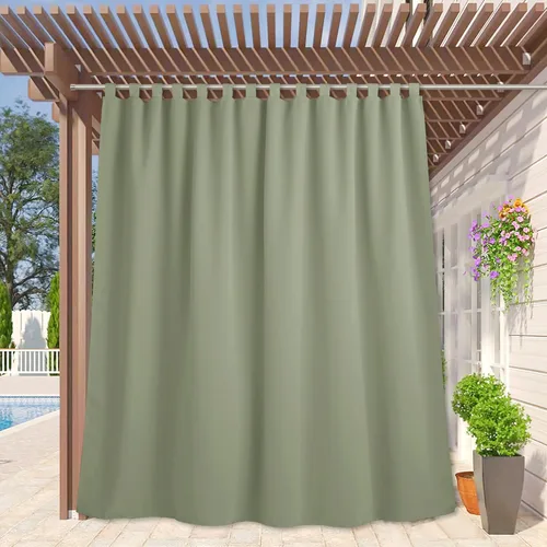 Vista 27 de RYB HOME Cortinas Impermeables para Exteriores - Bloqueo de Luz Solar Resistente al Viento Privacidad Terraza Exterior para Patio Porche Balcón