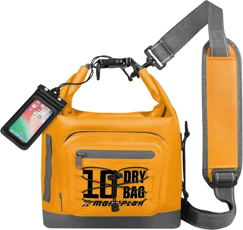 Vista 11 de MORXPLOR Dry Bag impermeable, 5L/10L/20L/30L Roll Top Dry Bag Mochila con funda impermeable para teléfono para nadar, kayak (verde militar, 5L)