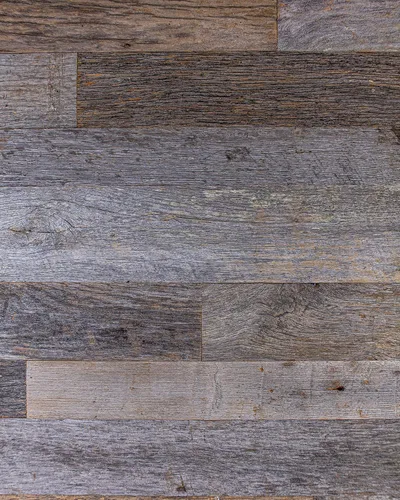 Vista 9 de Tablones de pared de madera de granero reciclada gris envejecida de cosecha vintage, paneles de madera rústica seca al horno, fácil de instalar