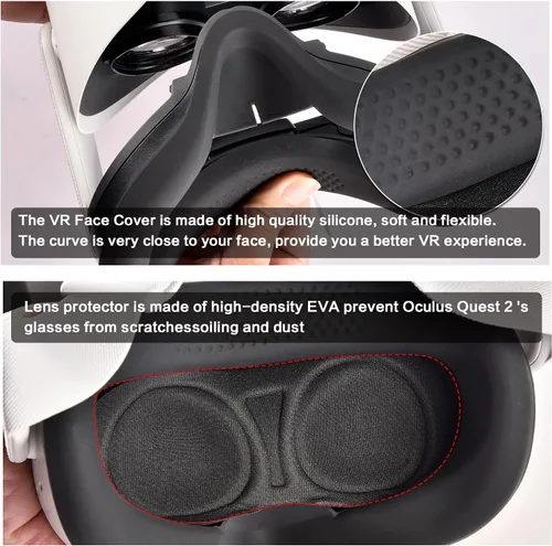 Vista 7 de Hard Carrying Case for Meta for Oculus Quest 2 All-in-One VR Gaming Headset and Touch Controllers Portable Travel Cover Storage Bag with Silicone