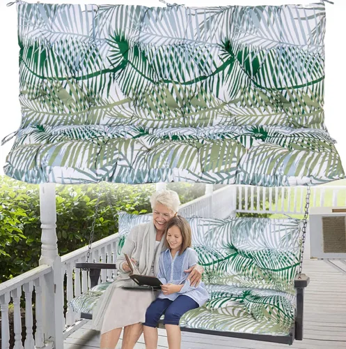 Vista 21 de Cojines de repuesto para columpio con respaldo, cojín de asiento para exteriores, cojines de banco de patio para muebles de exterior de 2 o 3