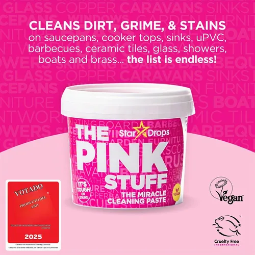 Vista 2 de Stardrops - The Pink Stuff - Pasta de limpieza The Miracle, spray multiusos y espuma de baño, paquete de 3