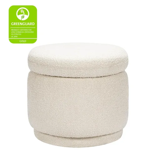 Vista 4 de Babyletto Enoki - Otomana de almacenamiento en ramo de marfil, oro Greenguard y certificado CertiPUR-US