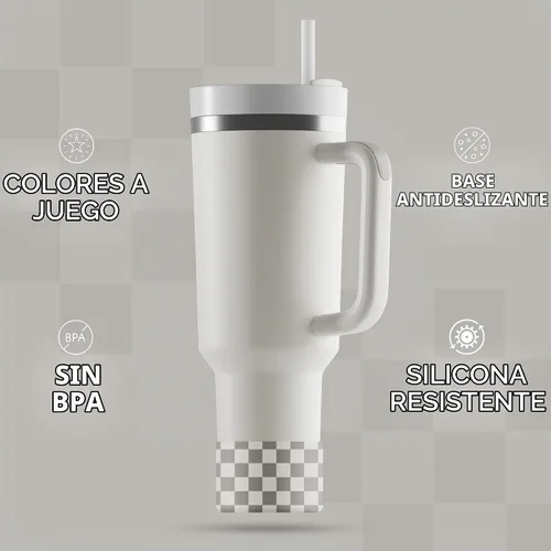 Vista 3 de Funda de silicona para botellas Stanley de 20-40oz, termos Hydro Flask, termos Simple Modern, termo Iron Flask, termos similares, accesorio
