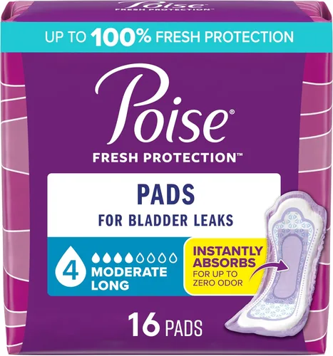 Vista 11 de Poise Almohadillas para incontinencia y posparto para fugas de vejiga, absorción moderada de 4 gotas, longitud regular, el embalaje puede variar, 20