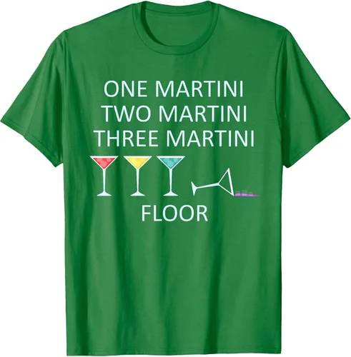 Vista 28 de Funny Bartender One Two Three Martini Floor Cocktail T-Shirt Asphalt Grey