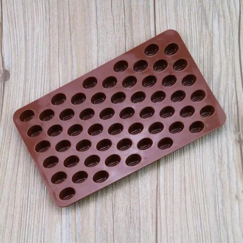 Vista 3 de 4 x 55 mini granos de café molde de chocolate caramelo cubo de hielo jalea DIY decoración de pastel molde de silicona de grado alimenticio moldes