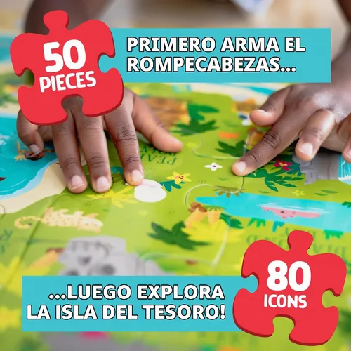 Vista 4 de C&R C&R - Rompecabezas gigante de 50 piezas para buscar y encontrar piso, búsqueda del tesoro