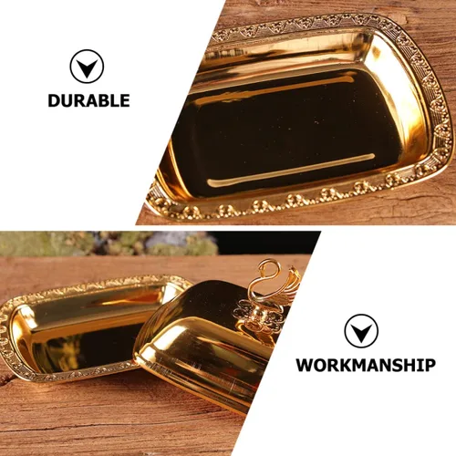 Vista 2 de Cabilock Recipiente de aperitivos domésticos Plato multiusos para postre Frutas Té de la tarde Elegante tapa de diseño europeo