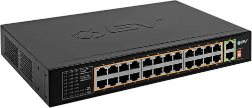 Vista 10 de BV -Tech Switch PoE+ de largo alcance de 18 puertos (16 puertos PoE+ 1 Gigabit Ethernet uplink con 1 SFP Uplink) - Montaje en rack de 19" - 120W
