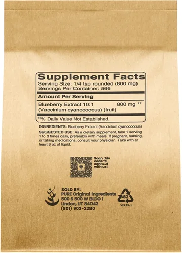 Vista 3 de PURE ORIGINAL INGREDIENTS Paquete de polvo de arándano, granada y arándano (1 libra cada uno), suplementos, polvos de frutas, saborizantes