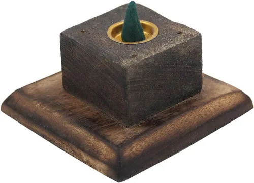 Vista 5 de DharmaObjects Madera Artesano Decoración Mesa Incienso Stick Holder Quemador Torre Soporte (Bendición)