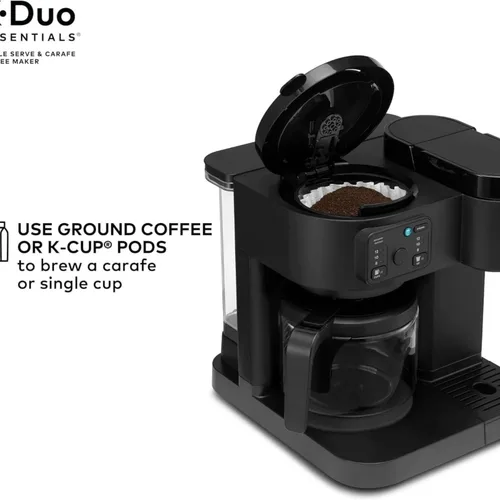 Vista 7 de K-Duo Essentials Coffee Maker, Single Serve Pod and 12 Cup Carafe, Dual Brewing System