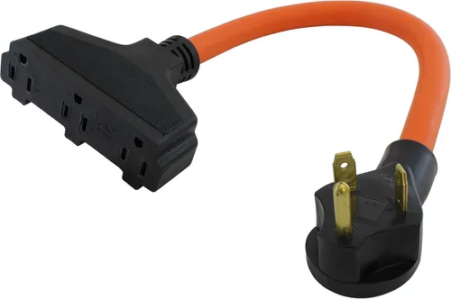 Vista 12 de AC WORKS TT-30P RV/Generator 30Amp Plug to 5-15/20R Adaptador con indicador de alimentación (Compacto)
