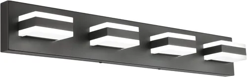 Vista 17 de SOLFART Luces de tocador de baño negras regulables LED modernas sobre el espejo, iluminación de baño negra para la pared del baño S8568 (5 luces)