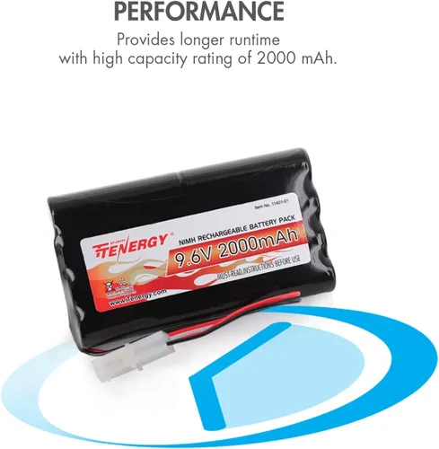Vista 2 de Batería potente para coches, barcos, robots, 9.6 V 2000 mAh NiMH, de Tenergy