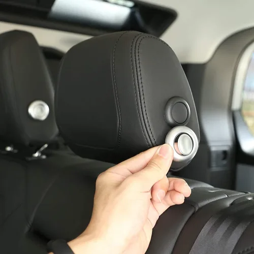 Vista 6 de Cubierta de plástico ABS para decoración de botón de interruptor de asiento de automóvil para Land Rover Defender 110 2020 para Defender 90 Negro