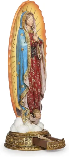 Vista 5 de Joseph's Studio by Roman, figura de Nuestra Señora de Guadalupe de 11.75 pulgadas de alto, protectores celestiales, colección renacentista