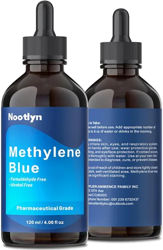 Vista 7 de Suplemento de Azul de Metileno, 4.06 fl oz (120 mL), 5X Concentrado, Gotas de Suplemento Dietético, Sin Formaldehído y Alcohol