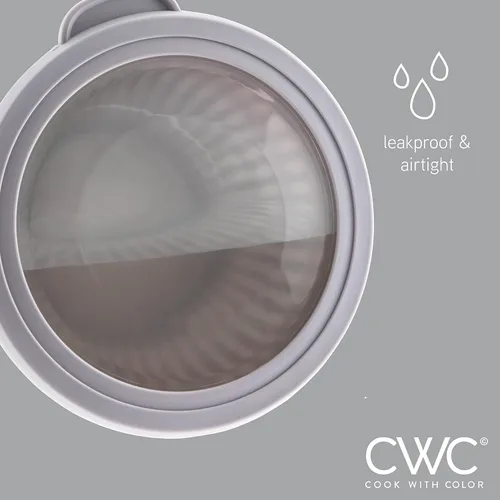 Vista 5 de COOK WITH COLOR - Juego de tazones de preparación profundos con tapas, para mezclar, de plástico, pequeños y apilables (color negro degradado)