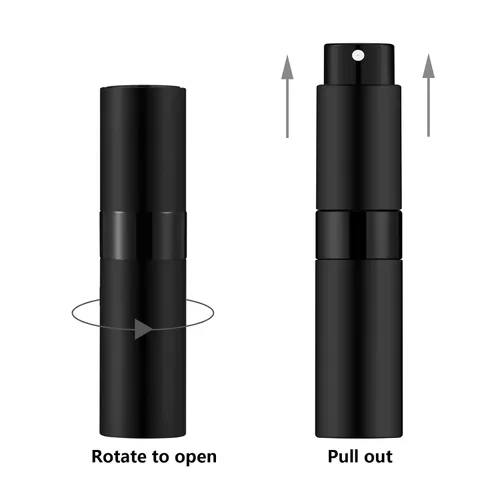 Vista 3 de Lil Ray Botella atomizadora recargable de viaje de 0.3 fl oz, mini pulverizador portátil para colonia (5 negro mate)