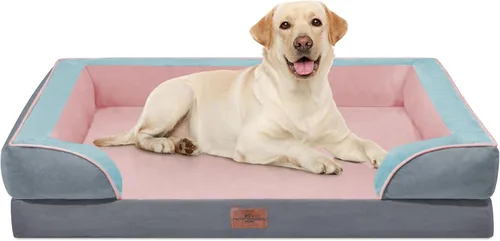 Vista 44 de Comfort Expression Cama ortopédica para perros extra grandes de 45 x 35 pulgadas, cama para mascotas XL de espuma tipo caja de huevos impermeable