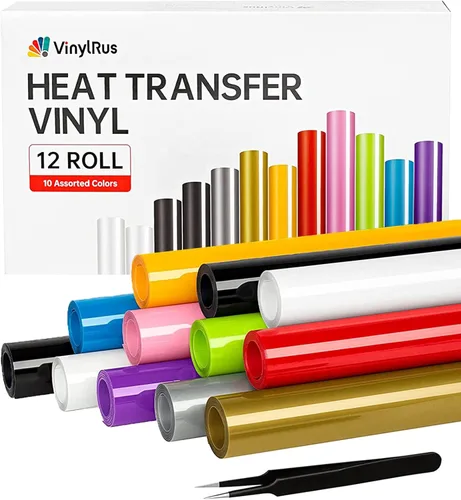 Vista 34 de VinylRus Vinilo de transferencia de calor, rollo de vinilo para planchar, 12 pulgadas x 20 pies, color azul cielo para camisas, vinilo HTV