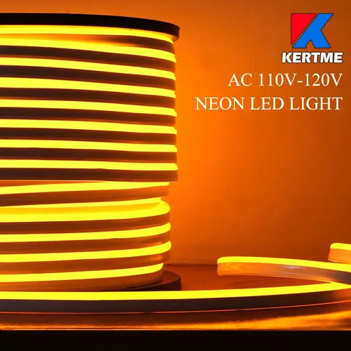 Vista 2 de Tira de luces LED de neón tipo AC 110-120V, tira de luz de neón LED flexible/impermeable/regulable/multimodos + control remoto de 23 teclas