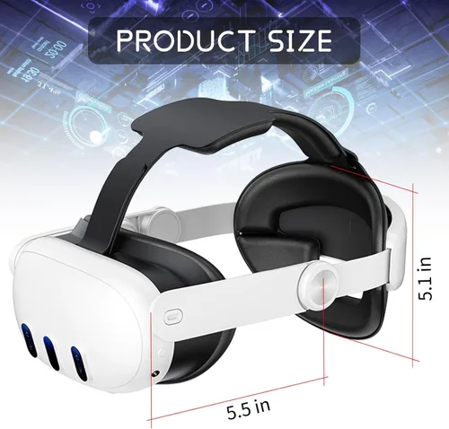 Vista 7 de KDYGPDCT Head Strap for Oculus Quest 3,3-in-1 Adjustable Halo Headband,Replacement for Elite Strap,Enhanced Comfort and Gaming Immersion VR