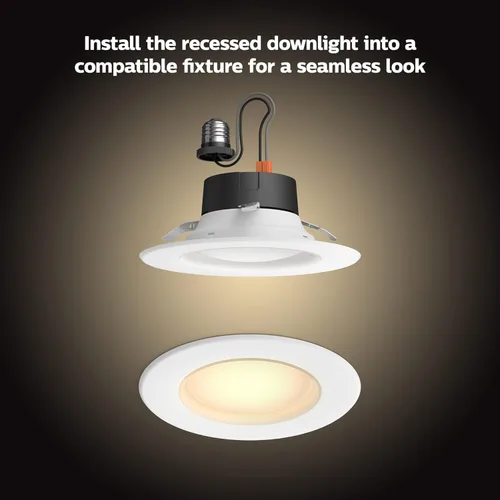 Vista 4 de Philips Hue lámpara empotrable inteligente LED de 4 pulgadas - Luz cálida a blanca fría Ambiance - 1 paquete - 850LM - Interior - Control