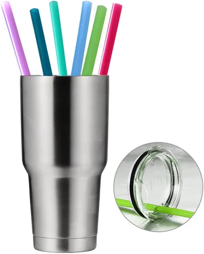Vista 4 de YETI RTIC-Flexible - Pajitas de silicona reutilizables de medio galón de 12 pulgadas para vaso alto de 32 onzas, botella de agua de 64 onzas